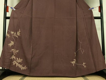 平和屋着物▽訪問着　単衣　ろうけつ染め　枝葉文　正絹　逸品　AABI5068jh