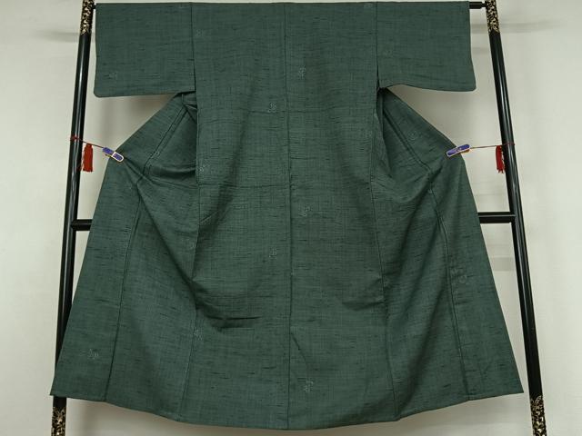 平和屋着物▽男性　紬　単衣　宝尽くし地紋　正絹　逸品　AABI5079jh