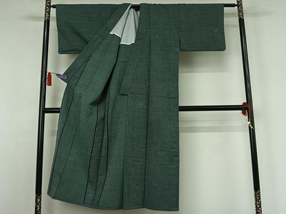 平和屋着物▽男性　紬　単衣　宝尽くし地紋　正絹　逸品　AABI5079jh
