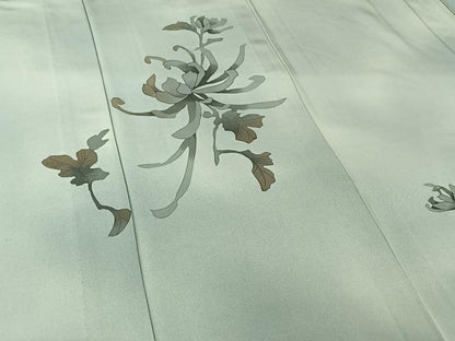 平和屋着物▽訪問着　単衣　手描き　草花文　暈し染め　正絹　逸品　AABI5080jh