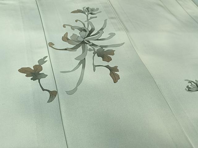 平和屋着物▽訪問着　単衣　手描き　草花文　暈し染め　正絹　逸品　AABI5080jh