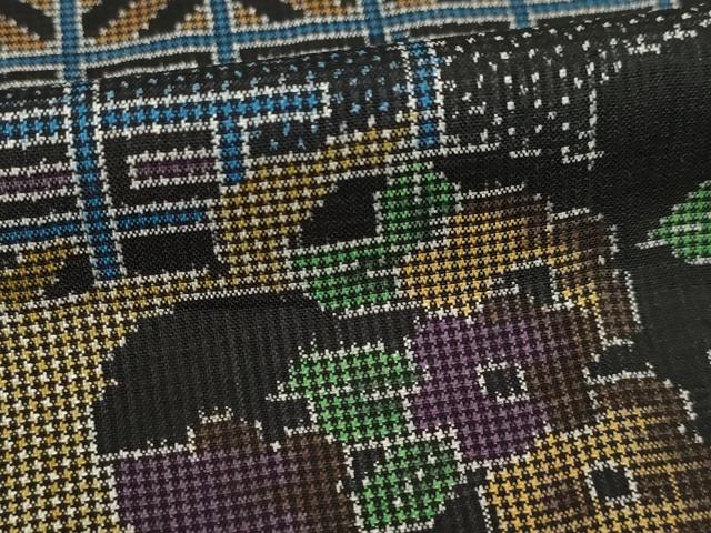平和屋着物●本場大島紬　一元絣　雲重ね花文　正絹　逸品　AABI5083ck