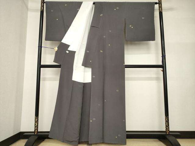 平和屋着物●染色作家　草野一騎　小紋　羊に雲　金彩　正絹　逸品　AABI5085ck