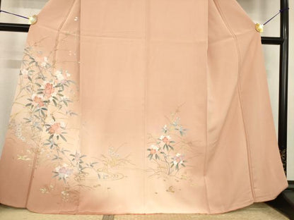 平和屋着物●訪問着　友禅　枝花文　金彩　松坂屋扱い　正絹　逸品　AABI5089ck