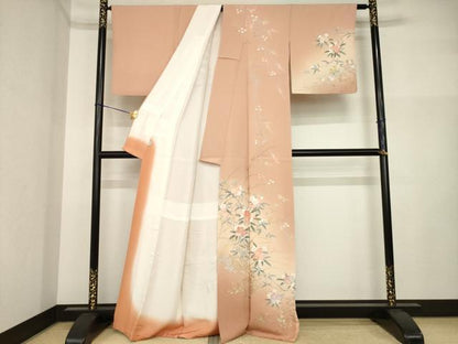 平和屋着物●訪問着　友禅　枝花文　金彩　松坂屋扱い　正絹　逸品　AABI5089ck