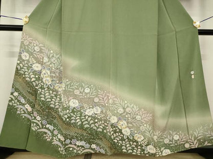 平和屋着物●豪華色留袖　作家物　辻が花　絞り　流水花文　暈し染め　金彩　正絹　逸品　AABI5091ck