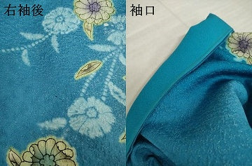 平和屋着物●豪華振袖　辻が花　舞花文　暈し染め　金通し地　正絹　逸品　AABI5094ck