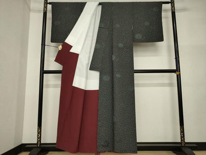 平和屋着物●上質な小紋　小花文　正絹　逸品　AABI5098ck