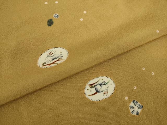 平和屋着物●上質な小紋　兎　正絹　逸品　AABI5102ck