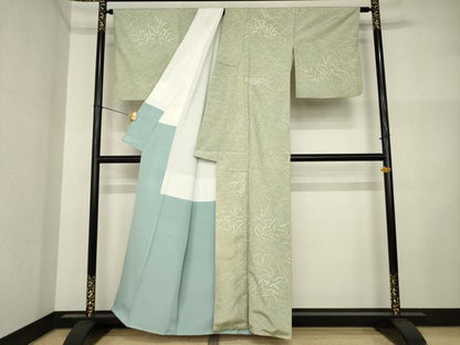 平和屋着物●本場大島紬　染大島　訪問着　ろうけつ染　葉尽くし　正絹　逸品　AABI5103ck
