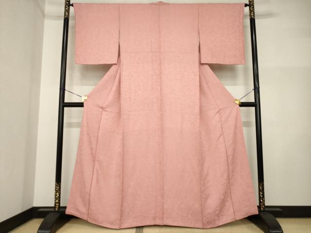 平和屋着物●上質な色無地　辻が花地紋　薄紅色　正絹　逸品　AABI5104ck