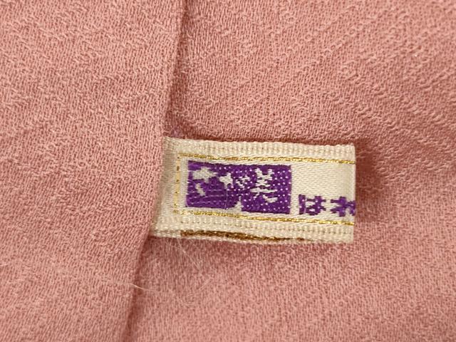 平和屋着物●上質な色無地　辻が花地紋　薄紅色　正絹　逸品　AABI5104ck