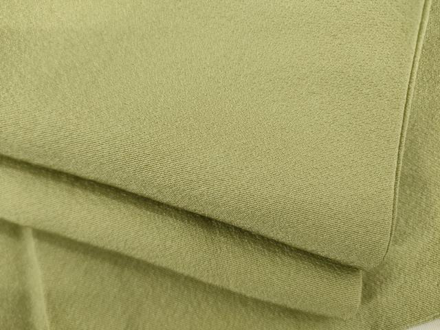 平和屋着物●上質な色無地　黄海松茶色　正絹　逸品　AABI5109ck