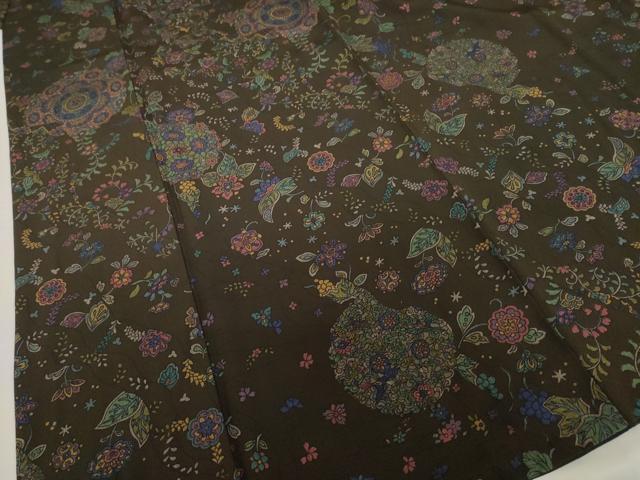 平和屋着物●上質な小紋　更紗花文　正絹　逸品　AABI5110ck