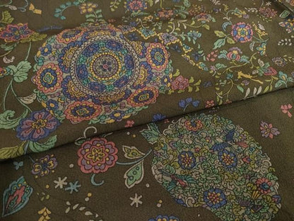 平和屋着物●上質な小紋　更紗花文　正絹　逸品　AABI5110ck