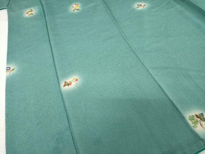 平和屋着物●上質な小紋　手描き　成り物　ほたる暈し　鬼しぼ縮緬　正絹　逸品　AABI5113ck