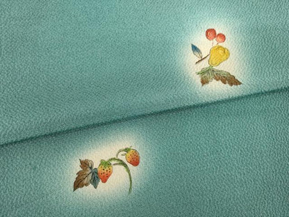 平和屋着物●上質な小紋　手描き　成り物　ほたる暈し　鬼しぼ縮緬　正絹　逸品　AABI5113ck