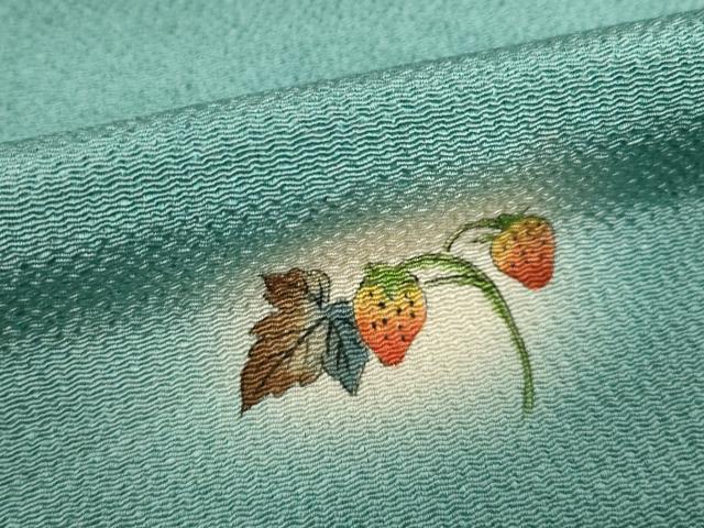 平和屋着物●上質な小紋　手描き　成り物　ほたる暈し　鬼しぼ縮緬　正絹　逸品　AABI5113ck