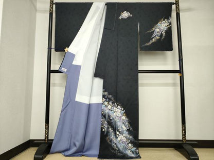 平和屋着物●越後十日町の一流染匠　桐屋・翠山工房　訪問着　辻が花　絞り　暈し染め　金彩　正絹　逸品　未使用　AABI5119ck