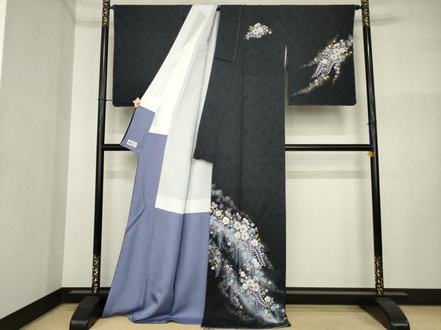 平和屋着物●越後十日町の一流染匠　桐屋・翠山工房　訪問着　辻が花　絞り　暈し染め　金彩　正絹　逸品　未使用　AABI5119ck