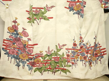 平和屋着物●豪華振袖　紅型　エ霞花文　正絹　逸品　AABI5120ck
