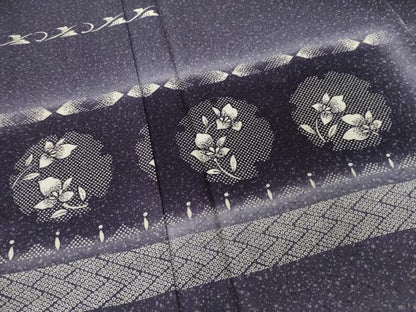 平和屋着物●訪問着　作家物　雪輪横段花文　暈し染め　正絹　逸品　AABI5124ck