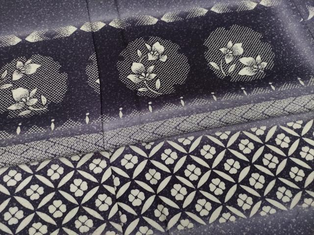 平和屋着物●訪問着　作家物　雪輪横段花文　暈し染め　正絹　逸品　AABI5124ck