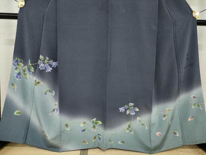 平和屋着物●訪問着　作家物　草花文　暈し染め　正絹　逸品　AABI5127ck