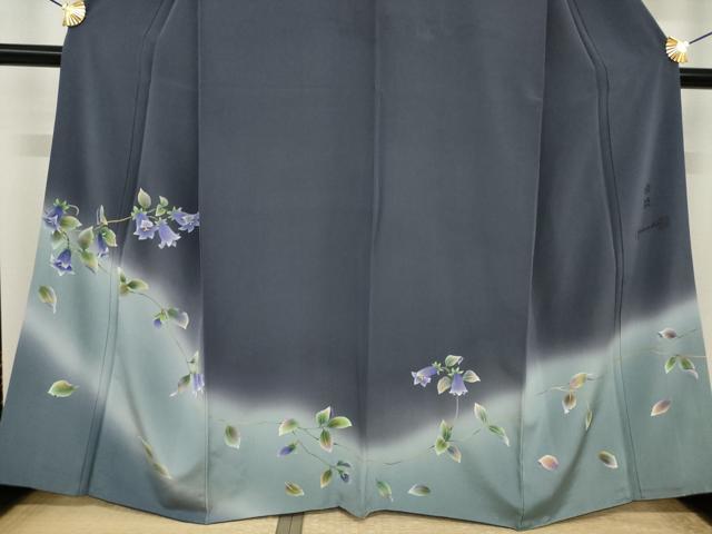平和屋着物●訪問着　作家物　草花文　暈し染め　正絹　逸品　AABI5127ck