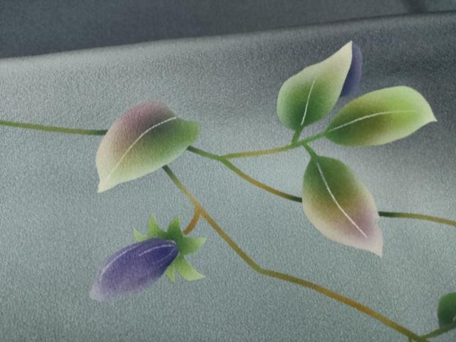 平和屋着物●訪問着　作家物　草花文　暈し染め　正絹　逸品　AABI5127ck