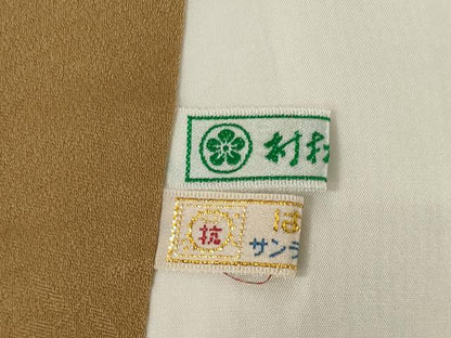 平和屋着物●上質な色無地　南天文　芝翫茶色　正絹　逸品　AABI5129ck
