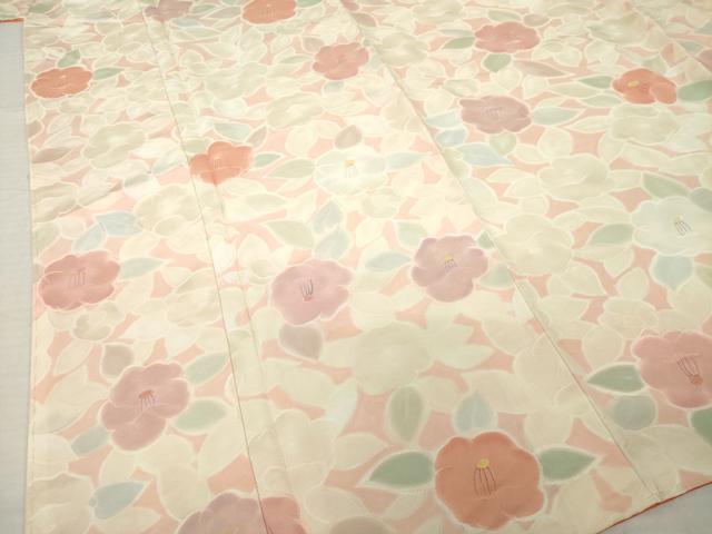 平和屋着物●上質な小紋　地紋起こし　椿尽くし　正絹　逸品　AABI5133ck