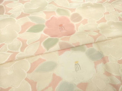 平和屋着物●上質な小紋　地紋起こし　椿尽くし　正絹　逸品　AABI5133ck