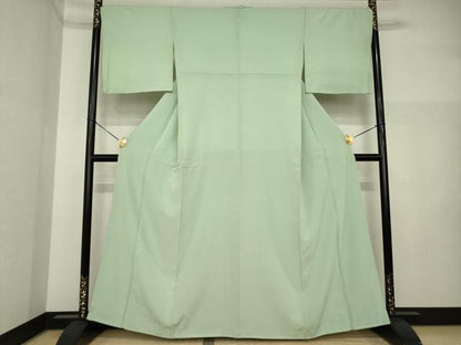 平和屋着物●上質な色無地　利休鼠色　正絹　逸品　AABI5134ck