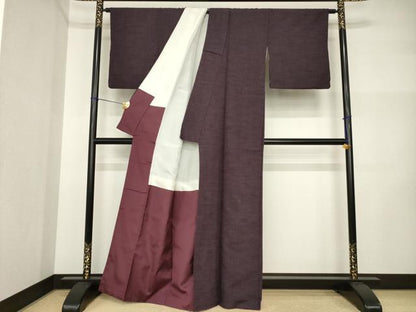 平和屋着物●上質な紬　霞文　正絹　逸品　AABI5135ck