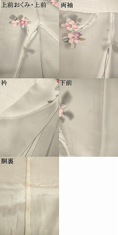 平和屋着物●染色作家　斉藤三才　小紋　草花文　正絹　逸品　AABI5141ck