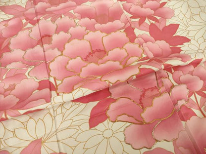 平和屋着物●豪華振袖　駒刺繍　花尽くし　金彩　正絹　逸品　AABI5142ck