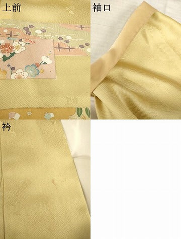 平和屋着物●訪問着　友禅　鴛鴦花文　金彩　ロング丈　正絹　逸品　AABI5145ck