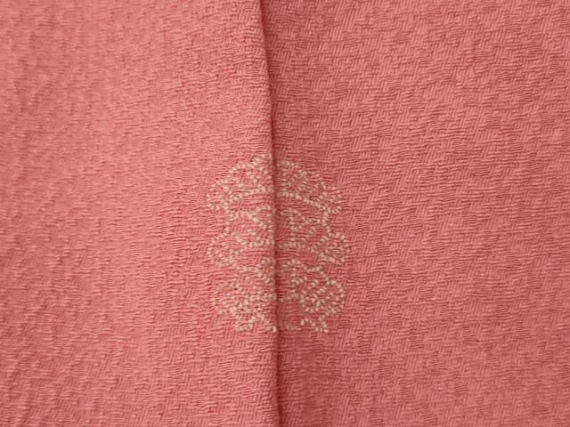 平和屋着物●上質な色無地　甚三紅色　正絹　逸品　AABI5149ck