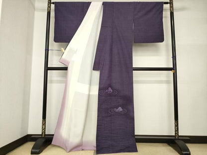 平和屋着物●紬　訪問着　枯山水　正絹　逸品　AABI5153ck
