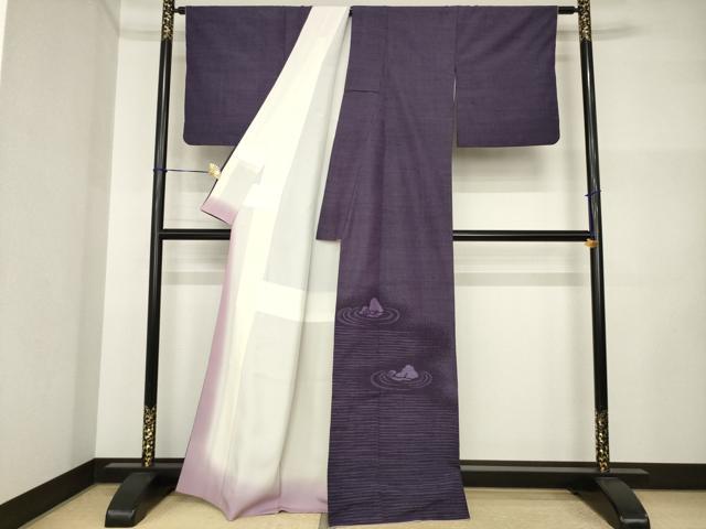 平和屋着物●紬　訪問着　枯山水　正絹　逸品　AABI5153ck