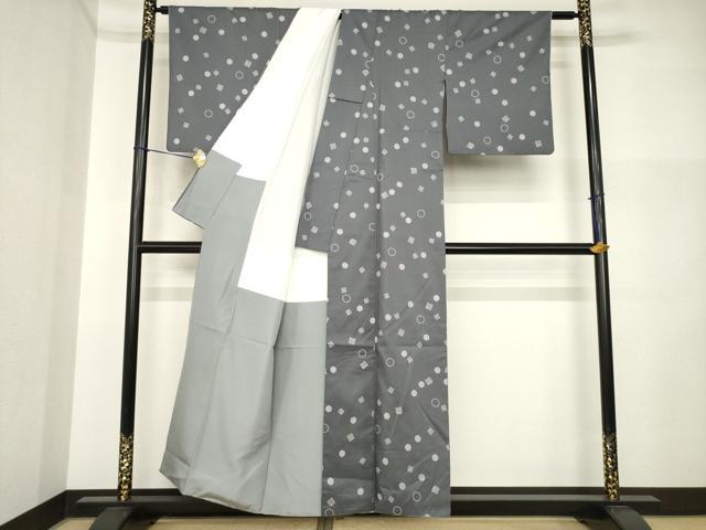 平和屋着物●本場大島紬　染大島　小紋　雪輪　源氏香　正絹　逸品　AABI5154ck