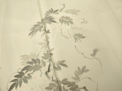 平和屋着物●訪問着　手描き　枝花文　正絹　逸品　AABI5156ck