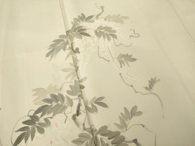 平和屋着物●訪問着　手描き　枝花文　正絹　逸品　AABI5156ck