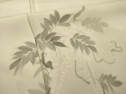 平和屋着物●訪問着　手描き　枝花文　正絹　逸品　AABI5156ck