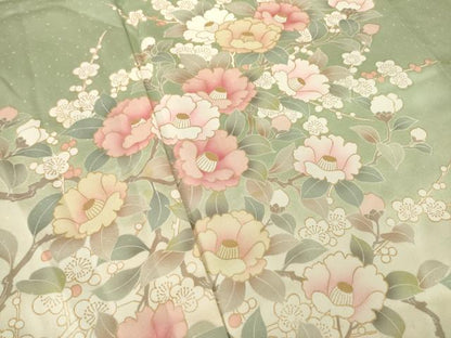 平和屋着物●訪問着　枝花文　暈し染め　金彩　正絹　逸品　AABI5157ck