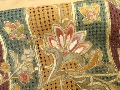 平和屋着物●豪華色留袖　中国三大刺繍　スワトウ刺繍　汕頭刺繍　更紗花文　金糸　正絹　逸品　AABI5162cs