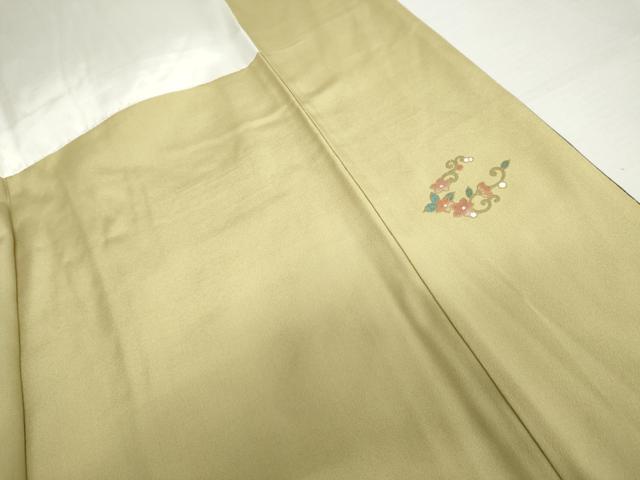 平和屋着物●訪問着　中国三大刺繍　汕頭刺繍　スワトウ刺繍　エ霞草花文　暈し染め　金彩　正絹　逸品　AABI5170cs