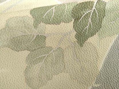 平和屋着物●訪問着　切嵌草花文　鬼しぼ縮緬　正絹　逸品　AABI5171cs