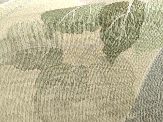 平和屋着物●訪問着　切嵌草花文　鬼しぼ縮緬　正絹　逸品　AABI5171cs